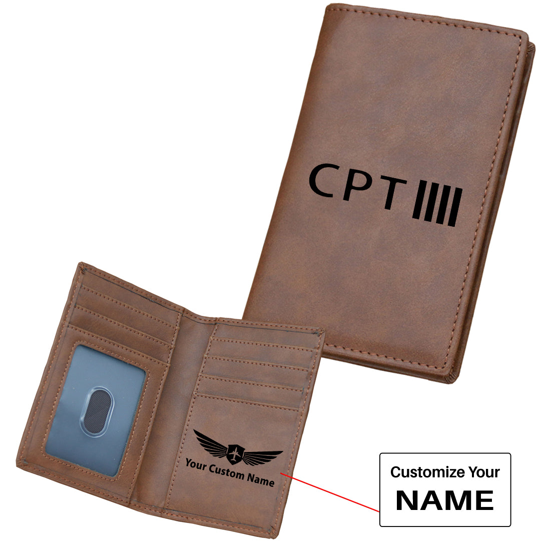 CPT & 4 Lines Designed Leather Card Holder Wallets