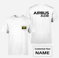 Thumbnail for Airbus A330 & Text Designed Pocket T-Shirts