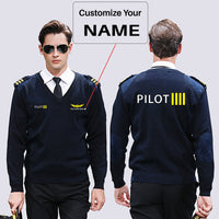 Thumbnail for Pilot & Stripes (4 Lines) Designed Wool Pilot Sweaters