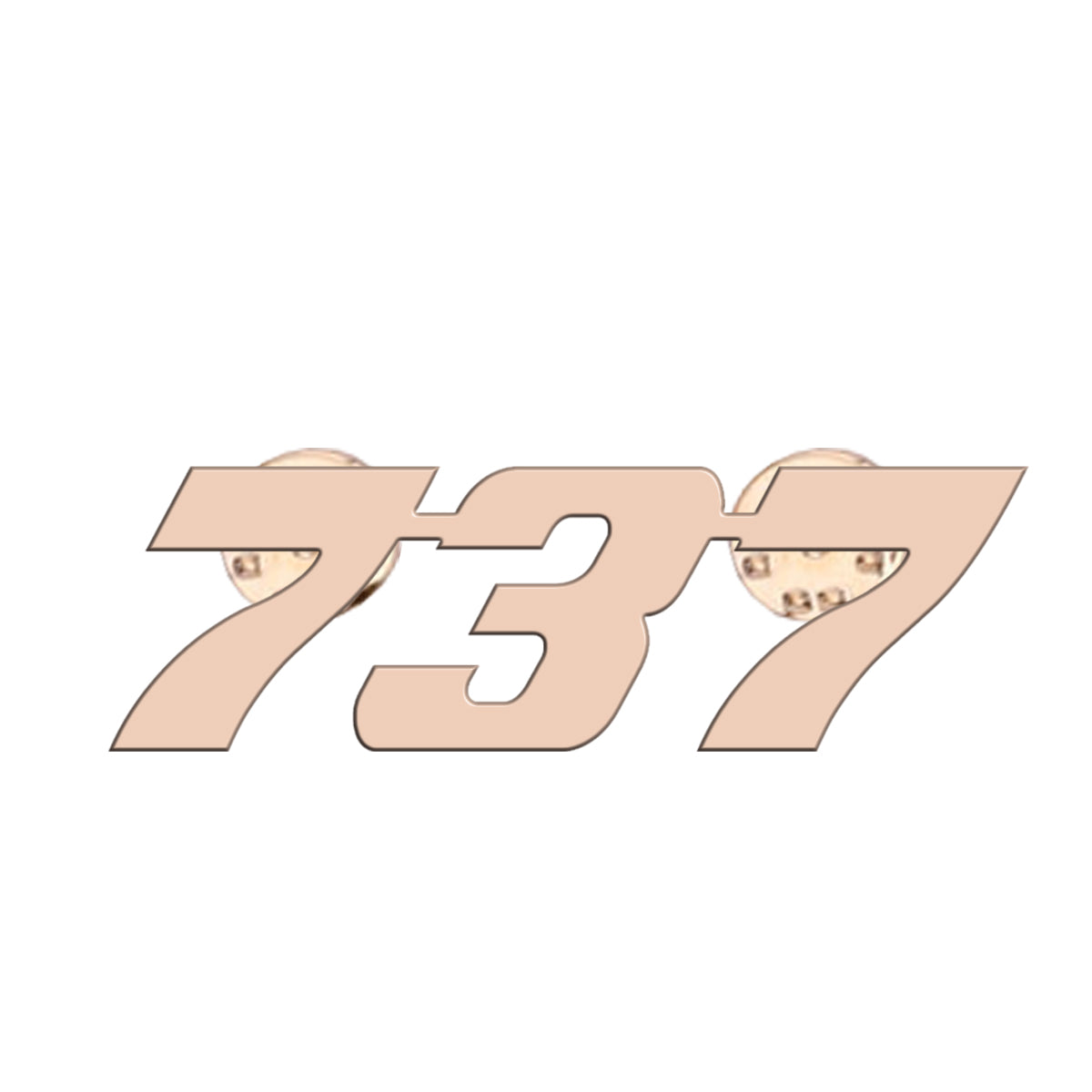 737 Flat Text Designed Hollow Pins