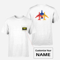 Thumbnail for Colourful 3 Airplanes Designed Pocket T-Shirts