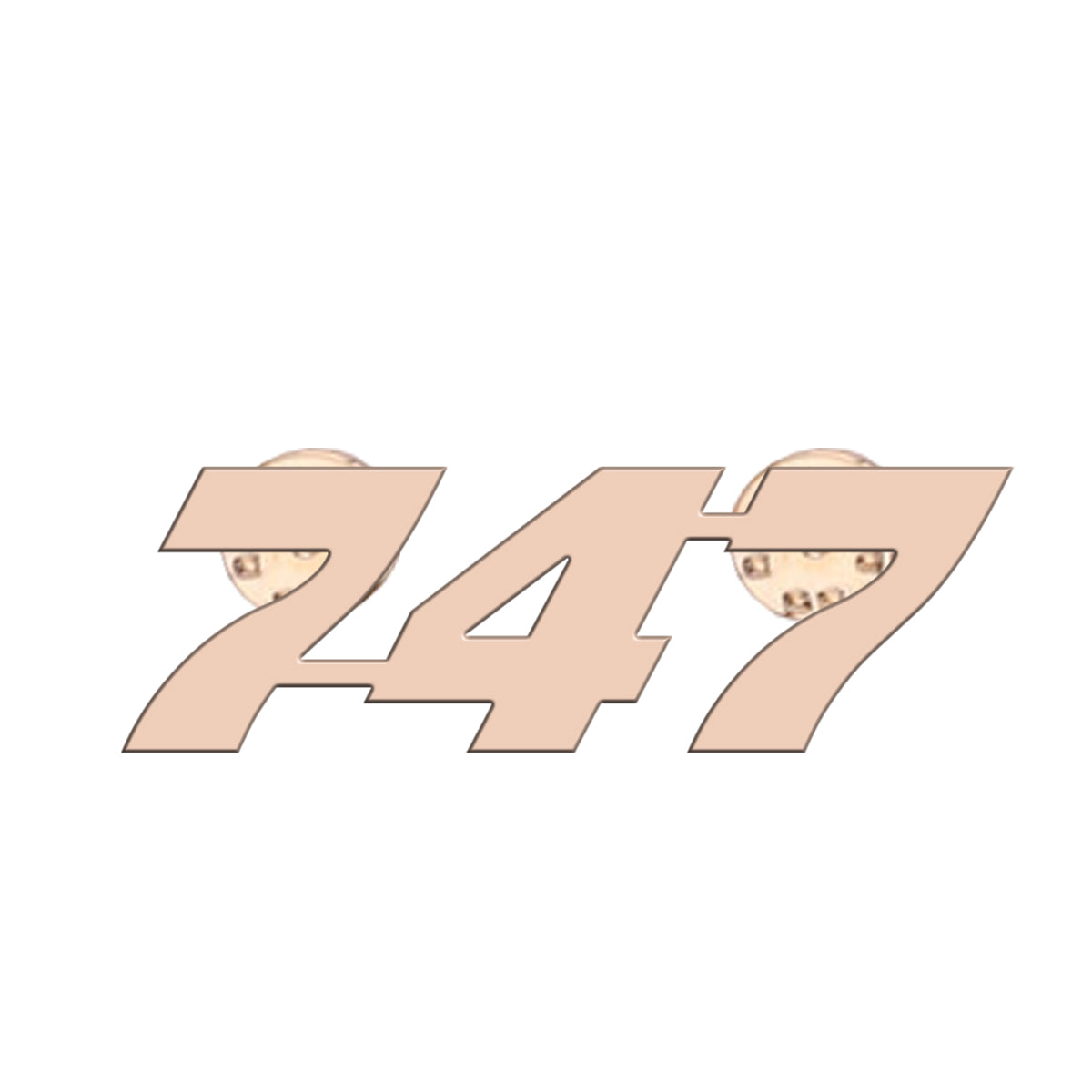 747 Flat Text Designed Hollow Pins