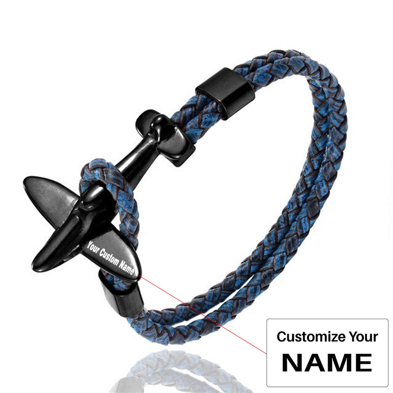 Small Airplane Designed Leather Bracelets