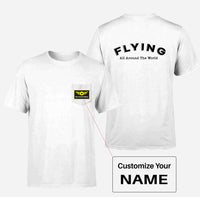 Thumbnail for Flying All Around The World Designed Pocket T-Shirts