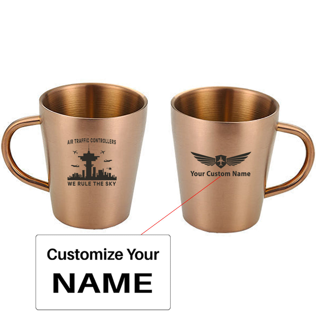 Air Traffic Controllers - We Rule The Sky Designed Stainless Steel Coffee Mugs