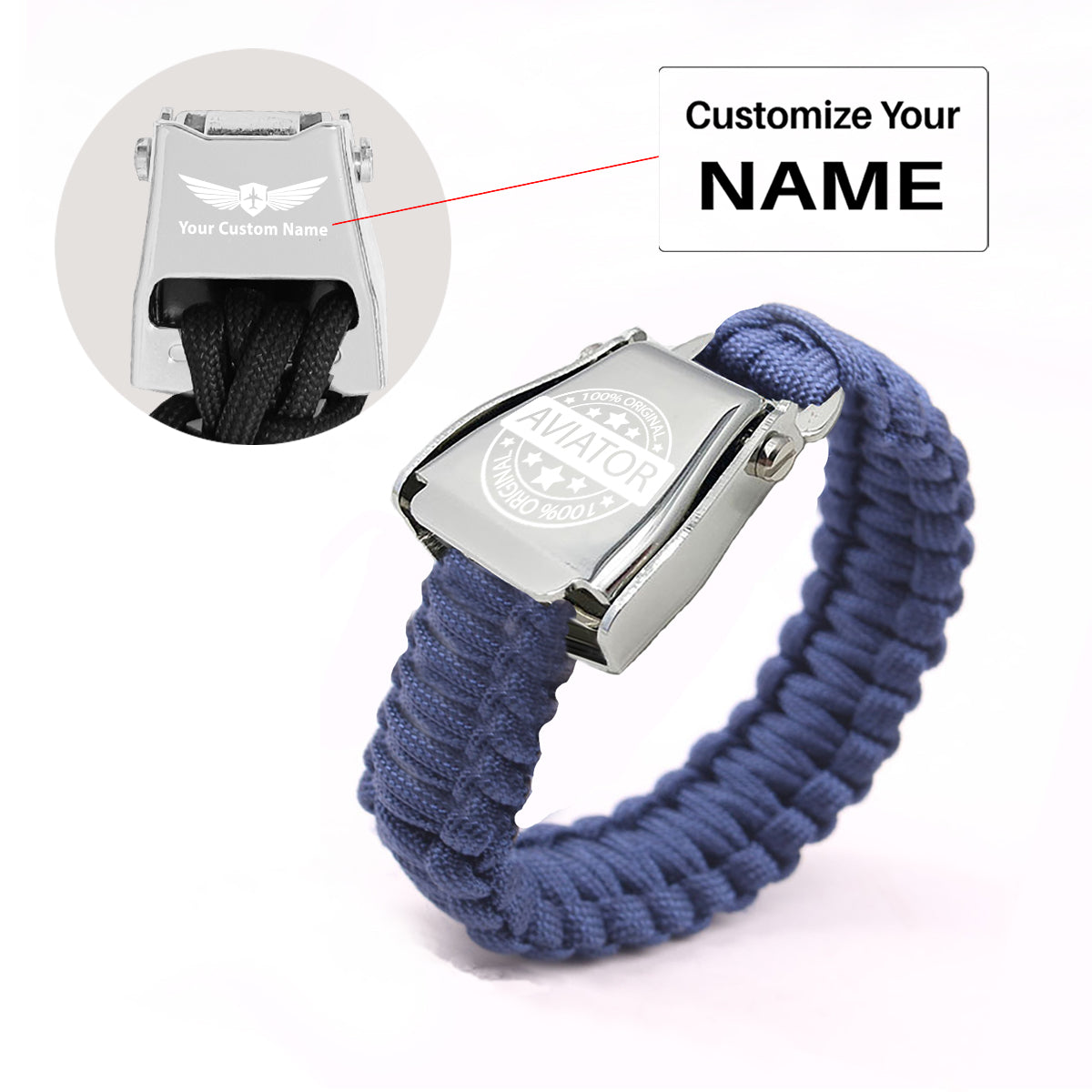 %100 Original Aviator Design Airplane Seat Belt Bracelet