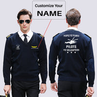 Thumbnail for People Fly Planes Pilots Fly Helicopters Designed Wool Pilot Sweaters