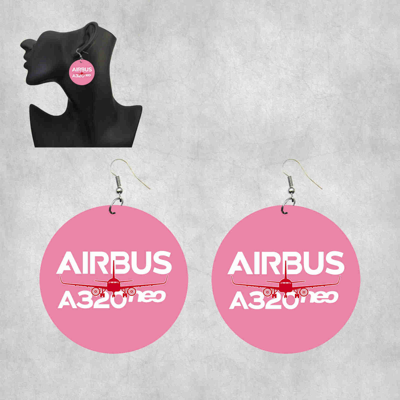 Amazing Airbus A320neo Designed Wooden Drop Earrings