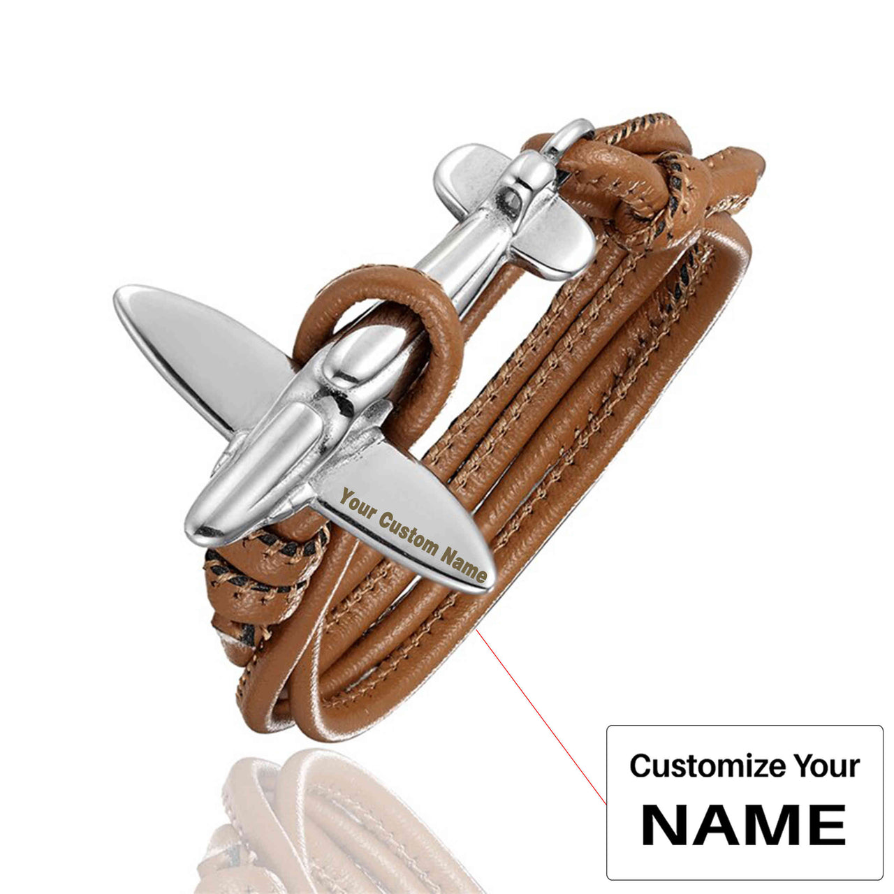 (Edition 3) Small Airplane Designed Leather Bracelets