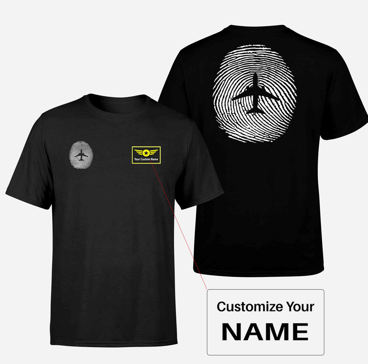 Aviation Finger Print Double-Side T-Shirts