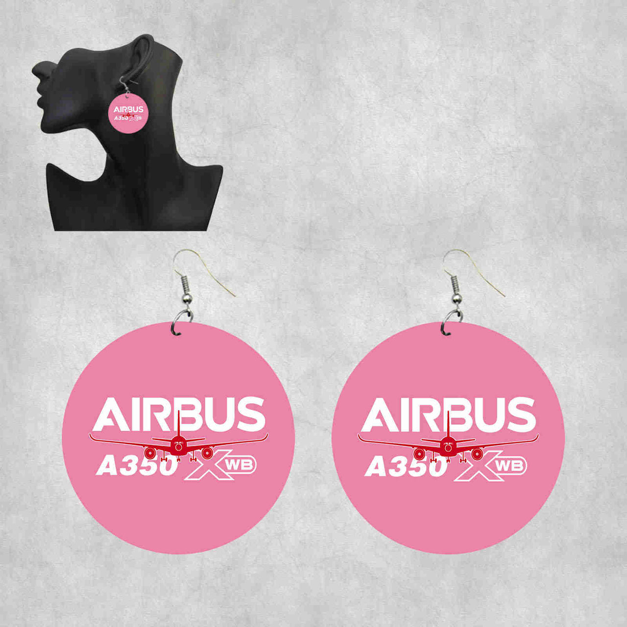 Amazing Airbus A350 XWB Designed Wooden Drop Earrings