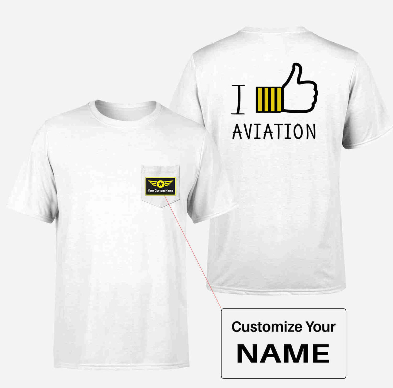 I Like Aviation Designed Pocket T-Shirts