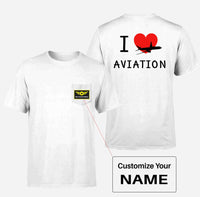 Thumbnail for I Love Aviation Designed Pocket T-Shirts