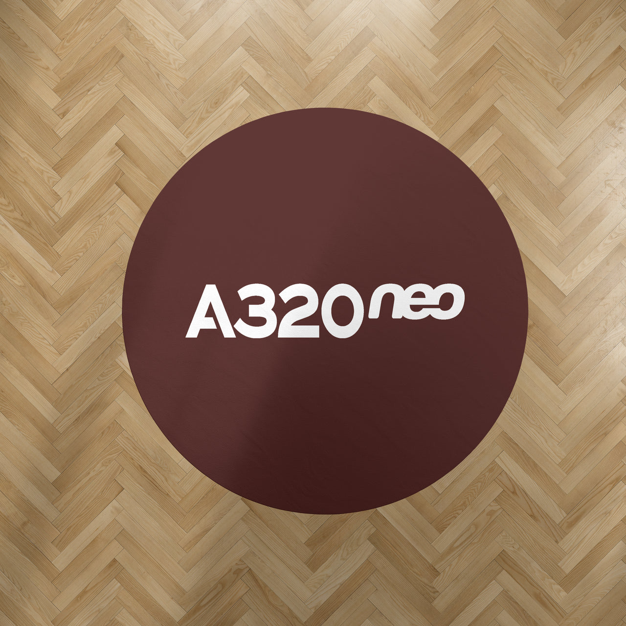 A320neo & Text Designed Carpet & Floor Mats (Round)