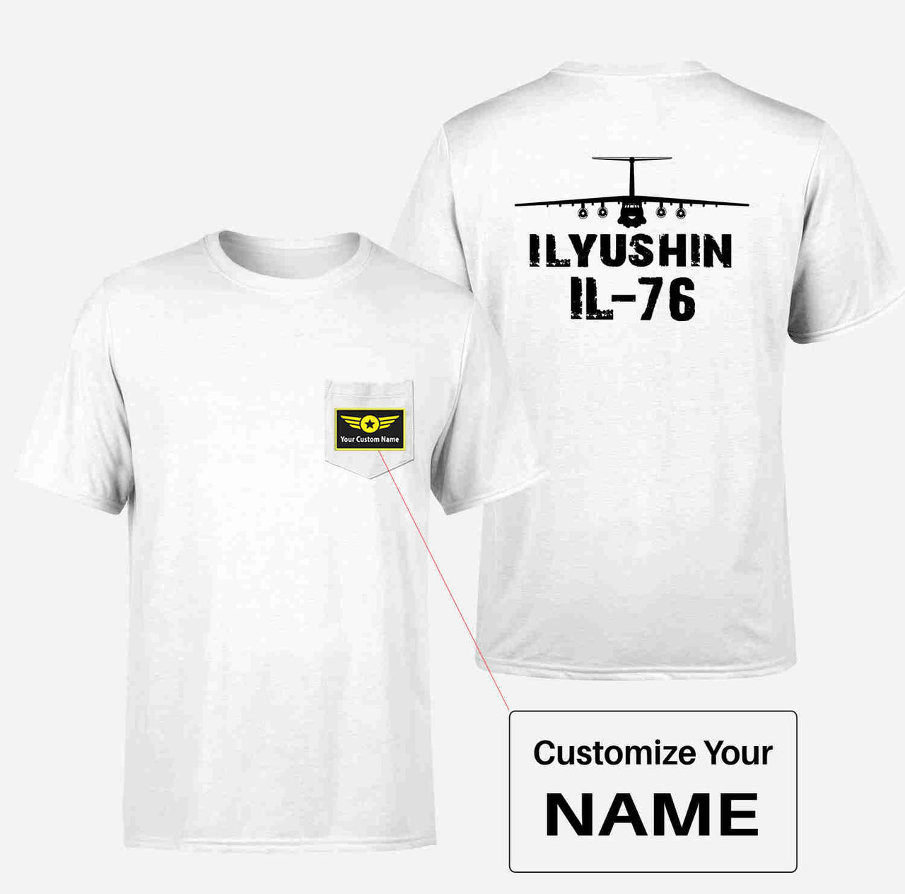 ILyushin IL-76 & Plane Designed Pocket T-Shirts