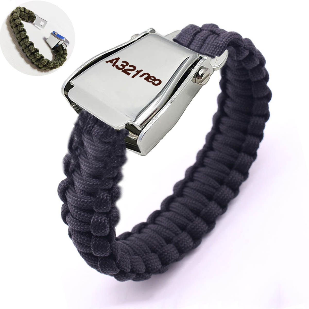 A321neo & Text Design Airplane Seat Belt Bracelet