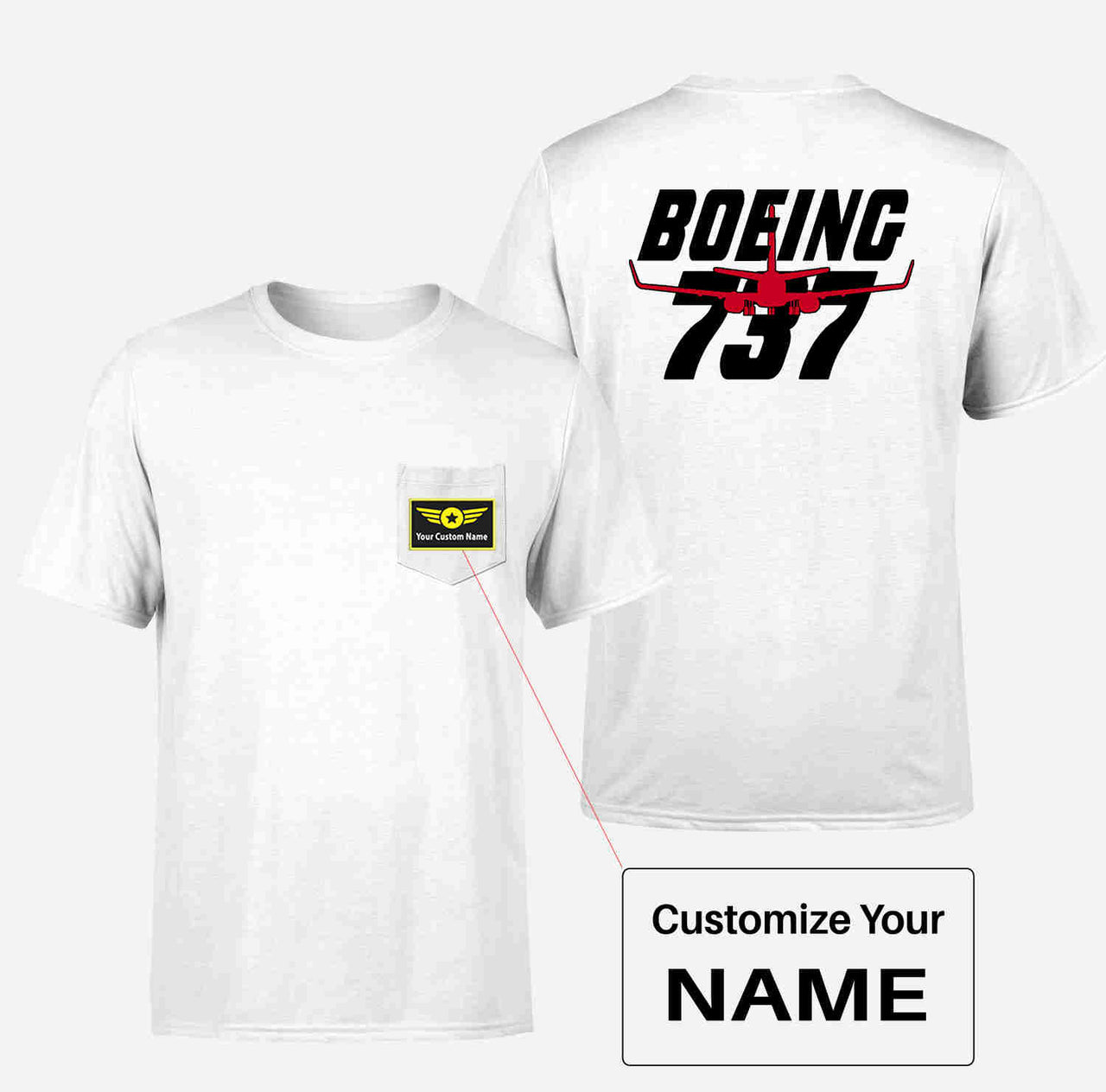 Amazing Boeing 737 Designed Pocket T-Shirts