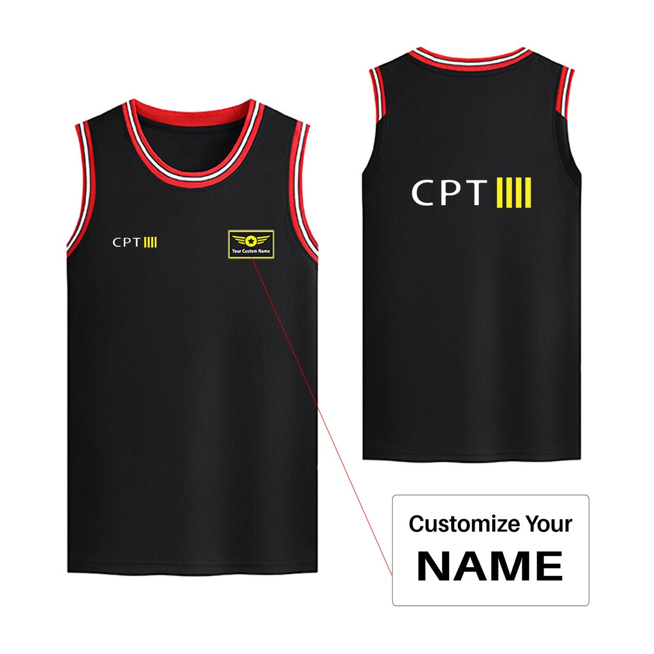 CPT & 4 Lines Designed Basketball Style Sports Tank Tops