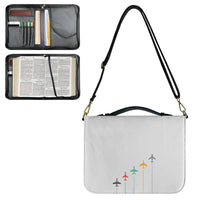 Thumbnail for Black & White Super Travel Icons Light Gray 2 Designed PU Accessories Bags Strap Style