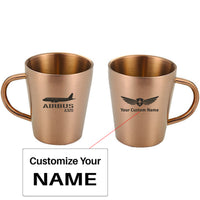 Thumbnail for Airbus A320 Printed Designed Stainless Steel Coffee Mugs