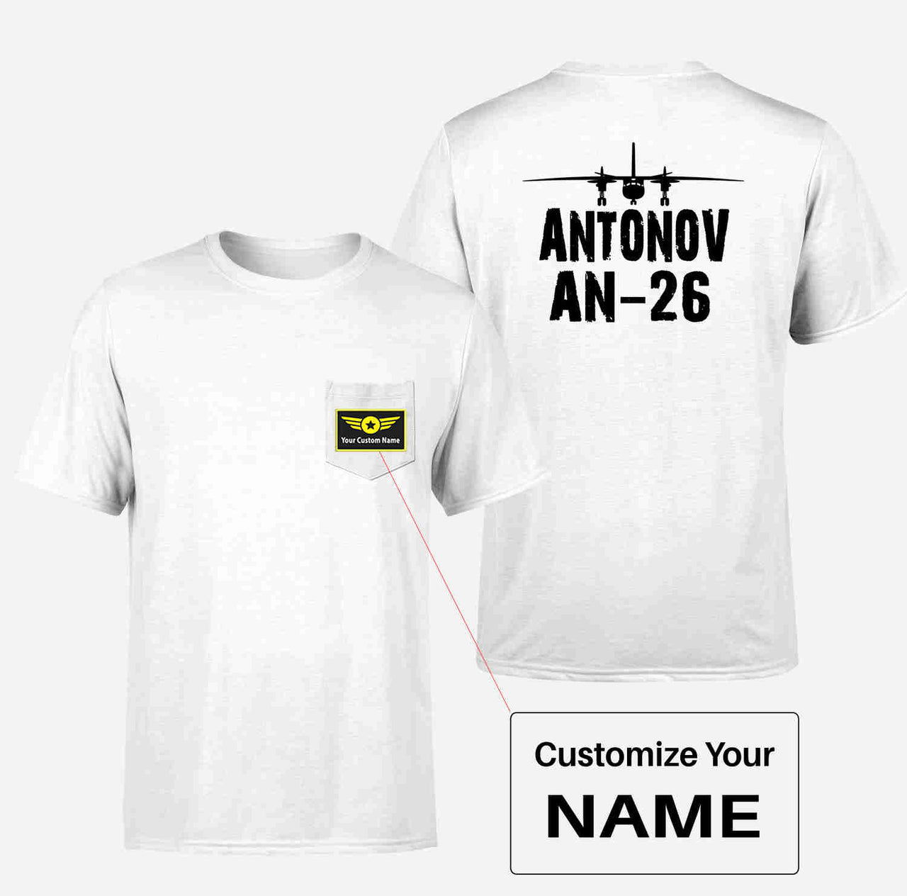 Antonov AN-26 & Plane Designed Pocket T-Shirts