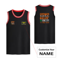 Thumbnail for Airline Pilot Label Designed Basketball Style Sports Tank Tops