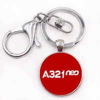 Thumbnail for A321neo & Text Designed Circle Key Chains