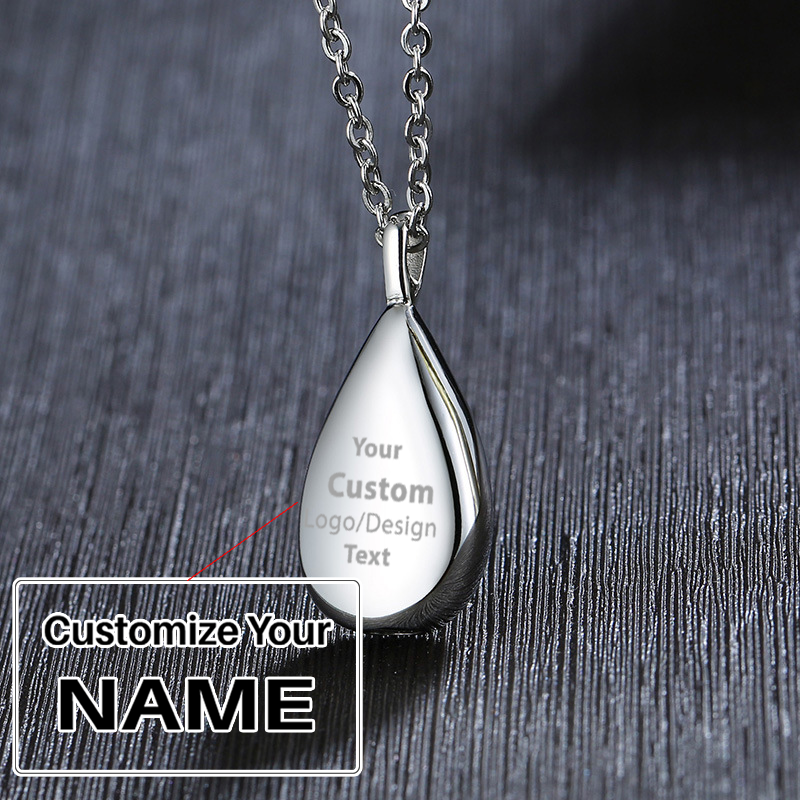 Your Custom Design & Image & Logo & Text Design  Can open droplet shaped pendant