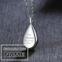 Thumbnail for Your Custom Design & Image & Logo & Text Design  Can open droplet shaped pendant