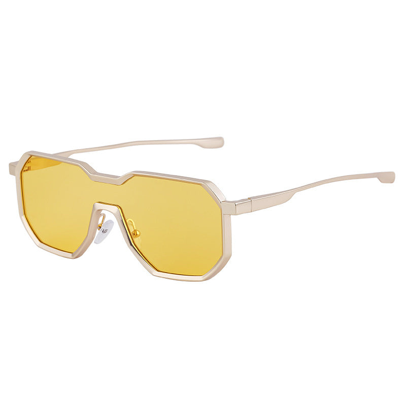 One Piece Irregular Pilot Sun Glasses