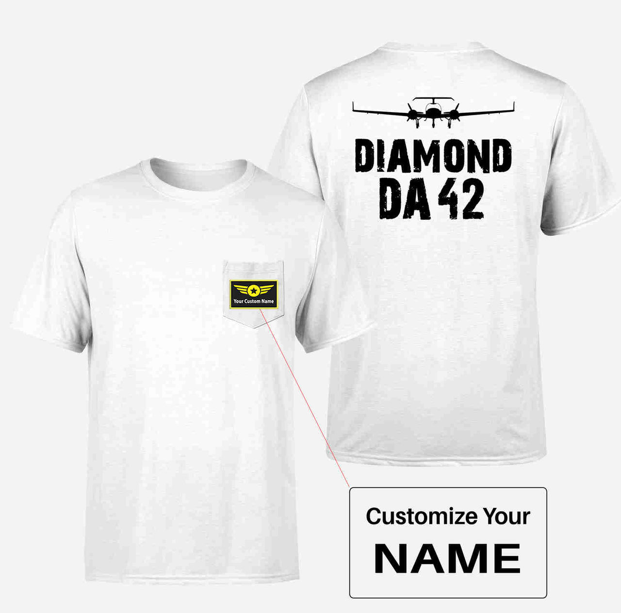 Diamond DA42 & Plane Designed Pocket T-Shirts