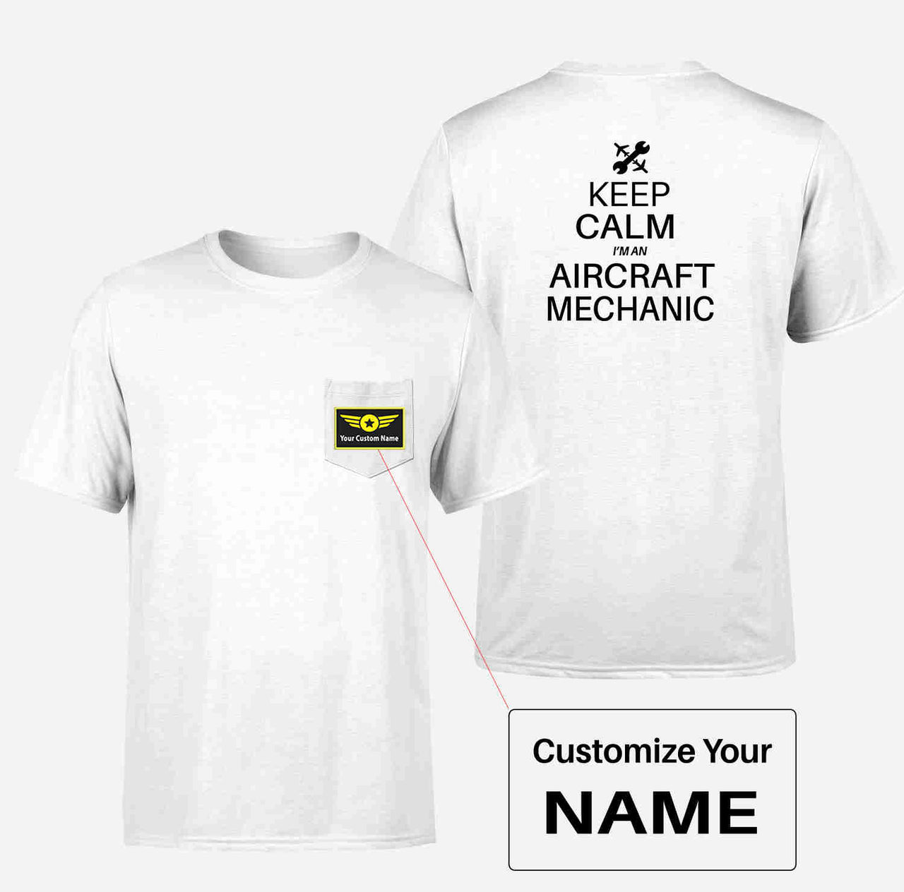 Aircraft Mechanic Designed Pocket T-Shirts