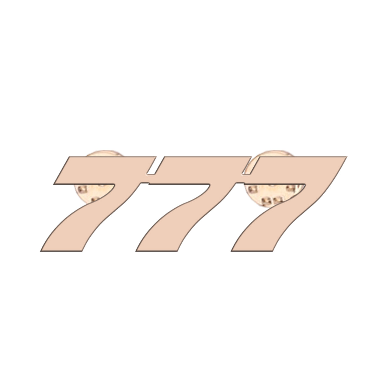 777 Flat Text Designed Hollow Pins