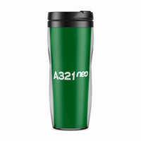 Thumbnail for A321neo & Text Designed Plastic Travel Mugs