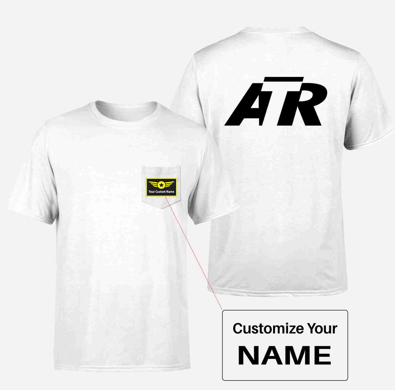 ATR & Text Designed Pocket T-Shirts