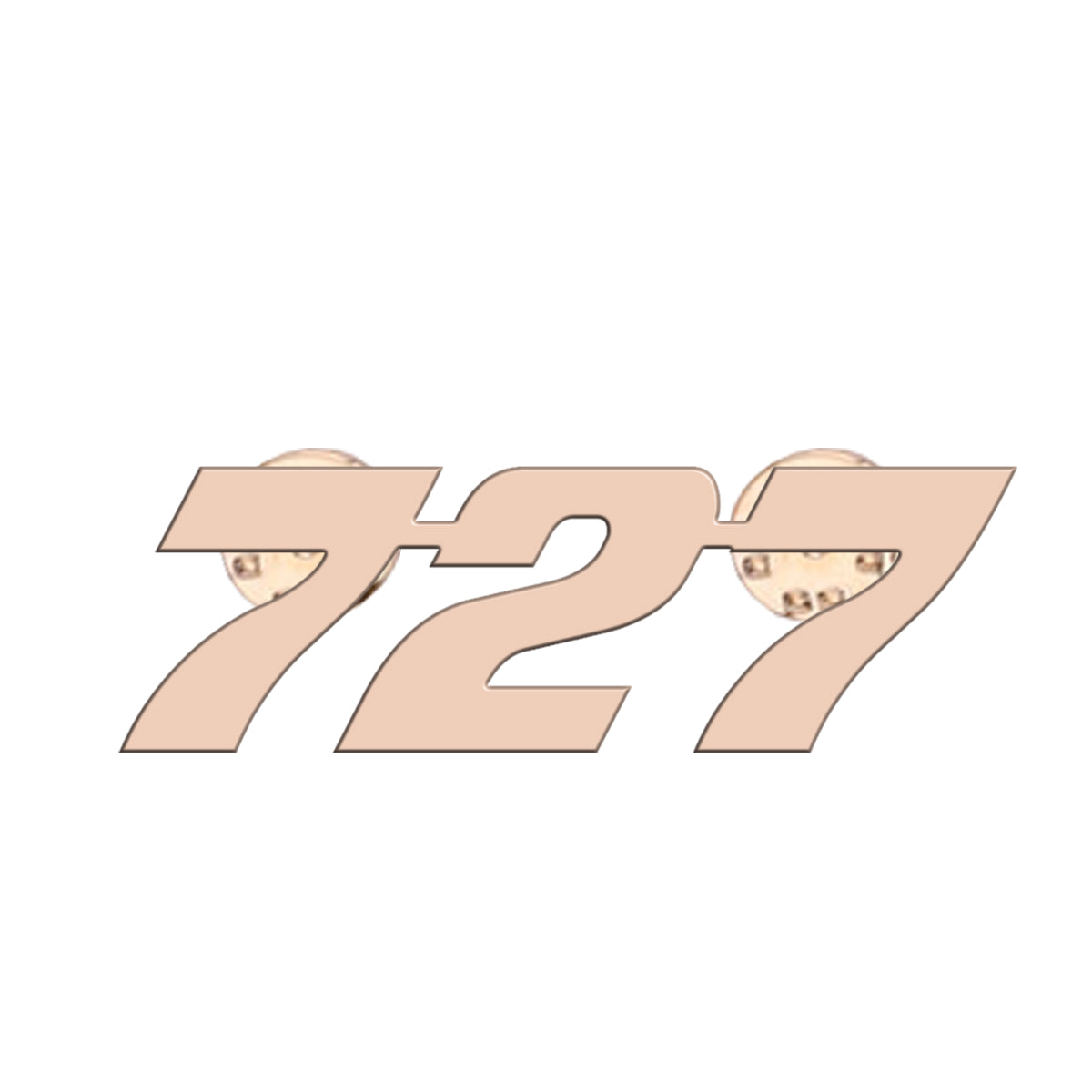 727 Flat Text Designed Hollow Pins