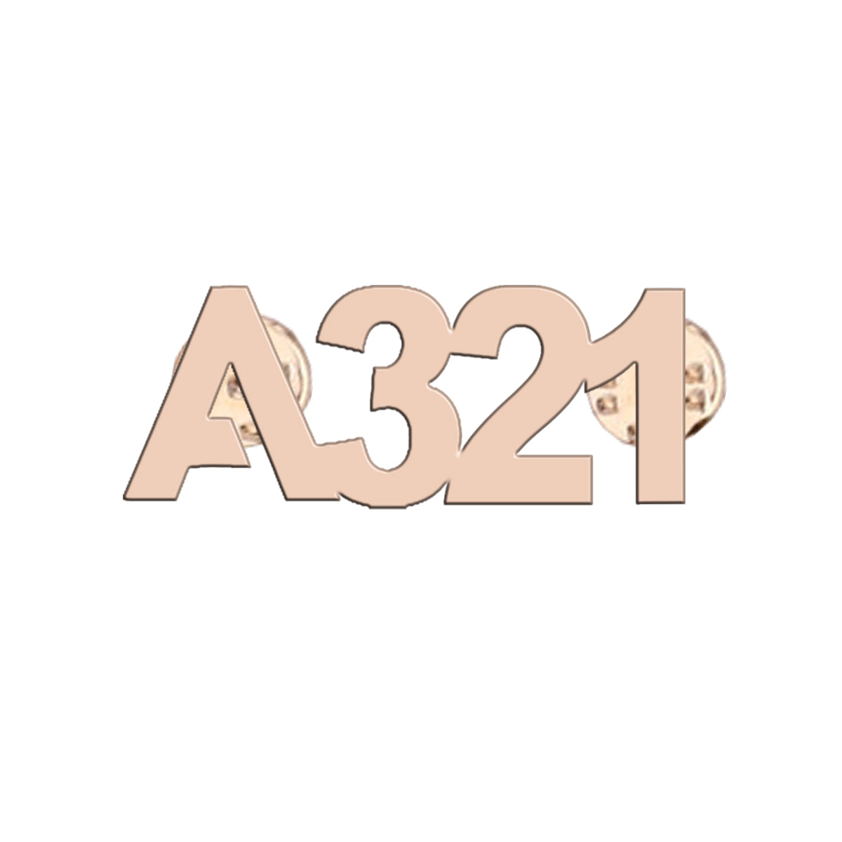 A321 Flat Text Designed Hollow Pins