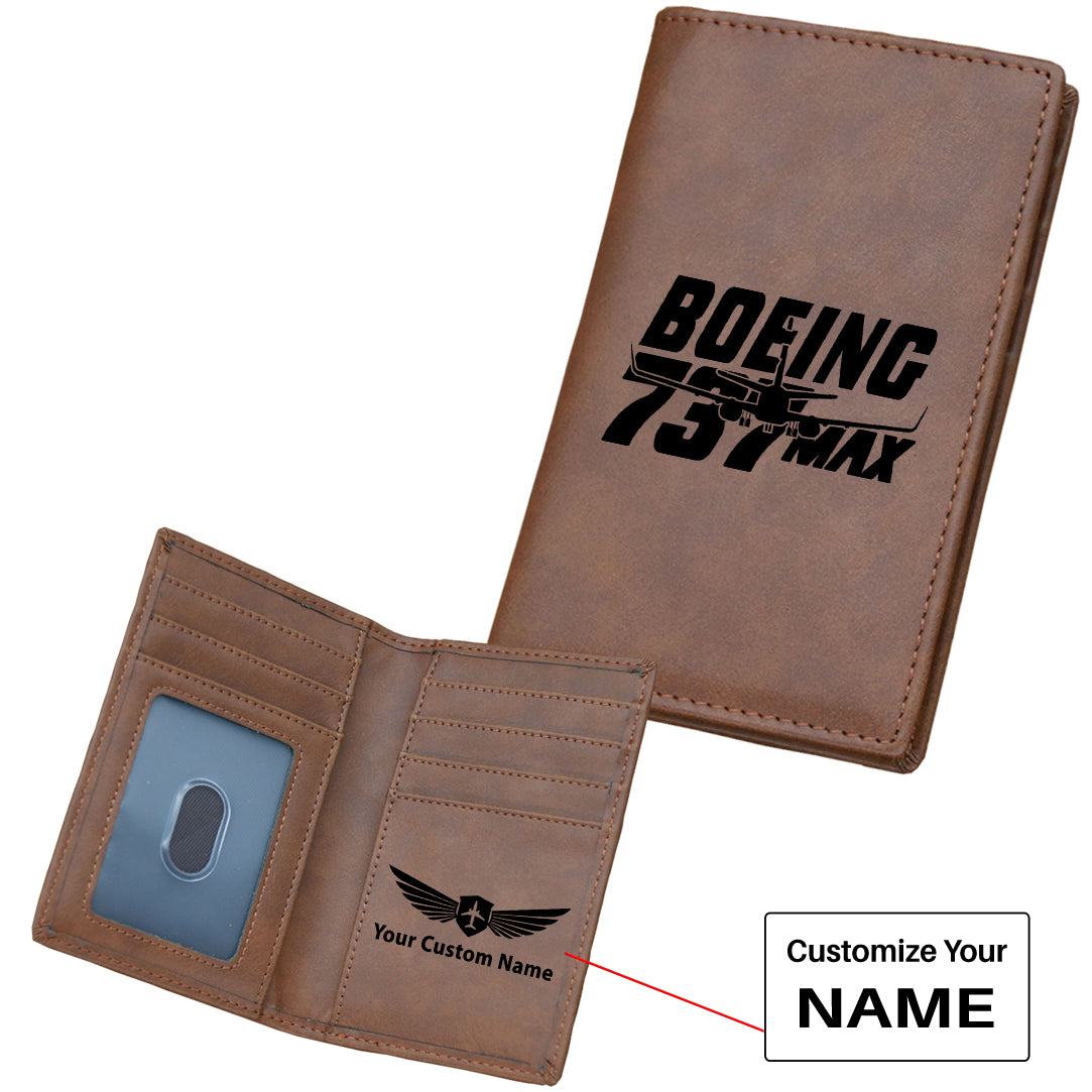 Amazing 737 Max Designed Leather Card Holder Wallets