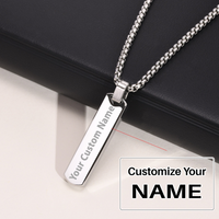 Thumbnail for Your Custom Design & Image & Logo & Text Design  Stainless steel  rectangular geometric necklace