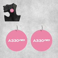 Thumbnail for A330neo & Text Designed Wooden Drop Earrings