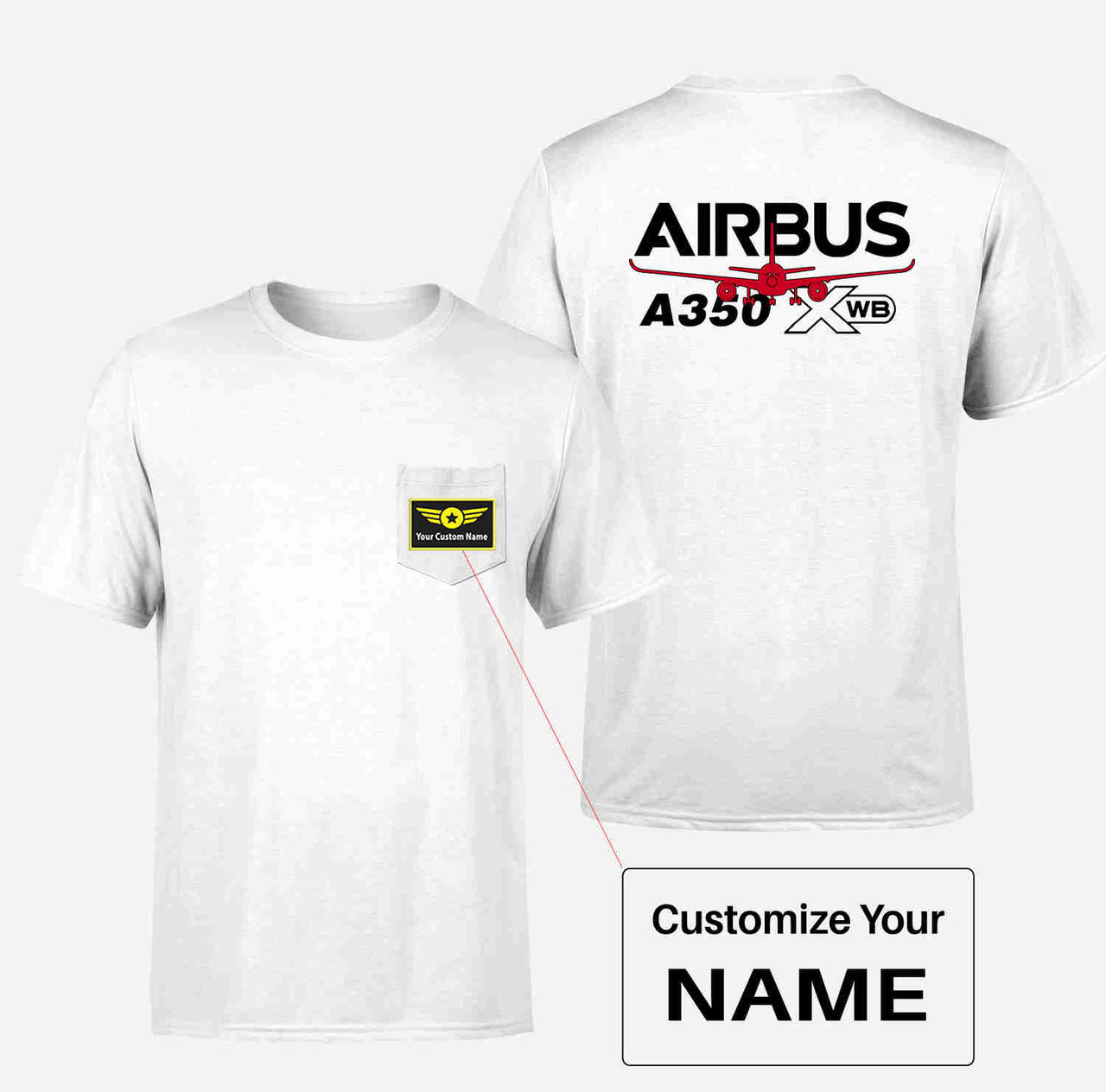 Amazing Airbus A350 XWB Designed Pocket T-Shirts