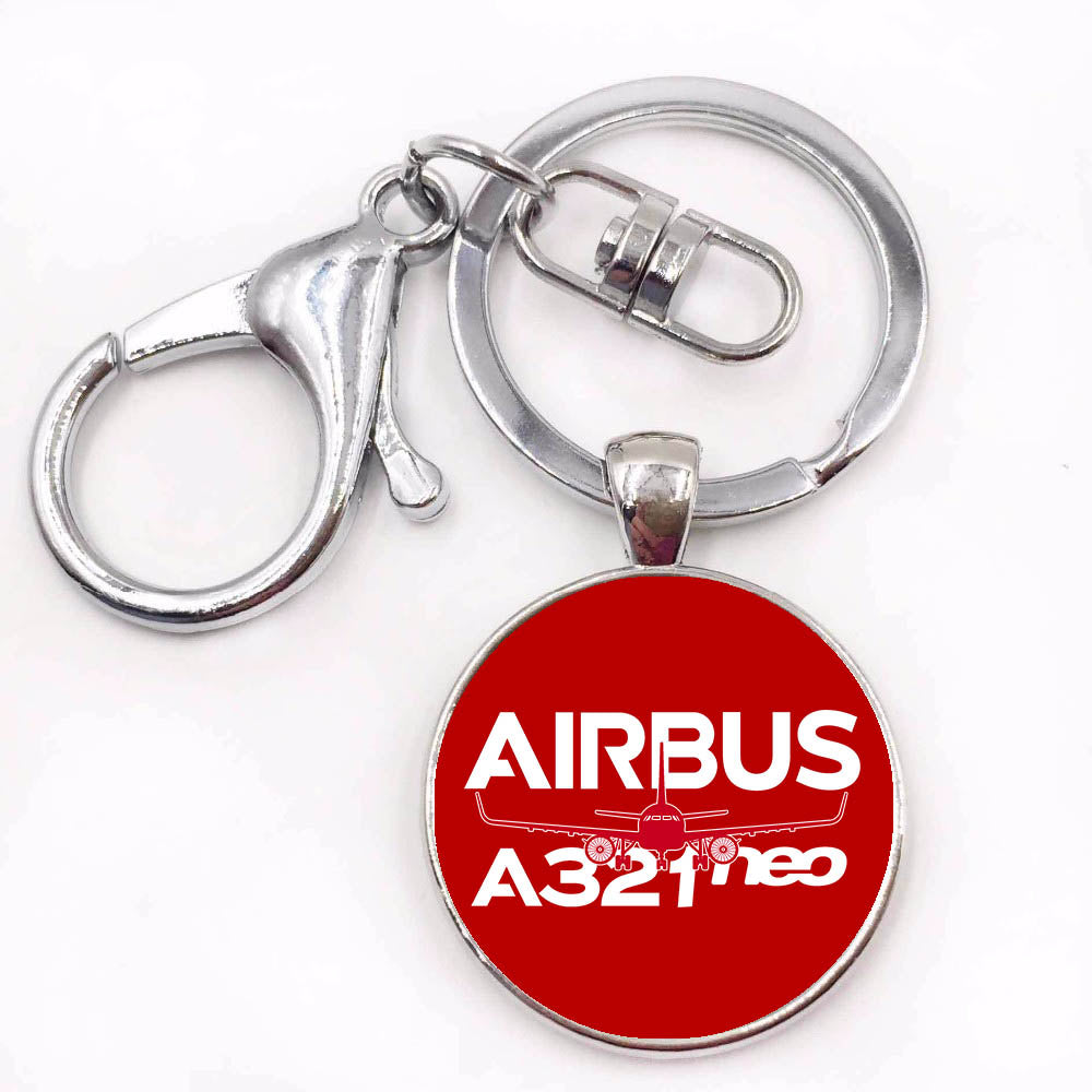 Amazing Airbus A321neo Designed Circle Key Chains