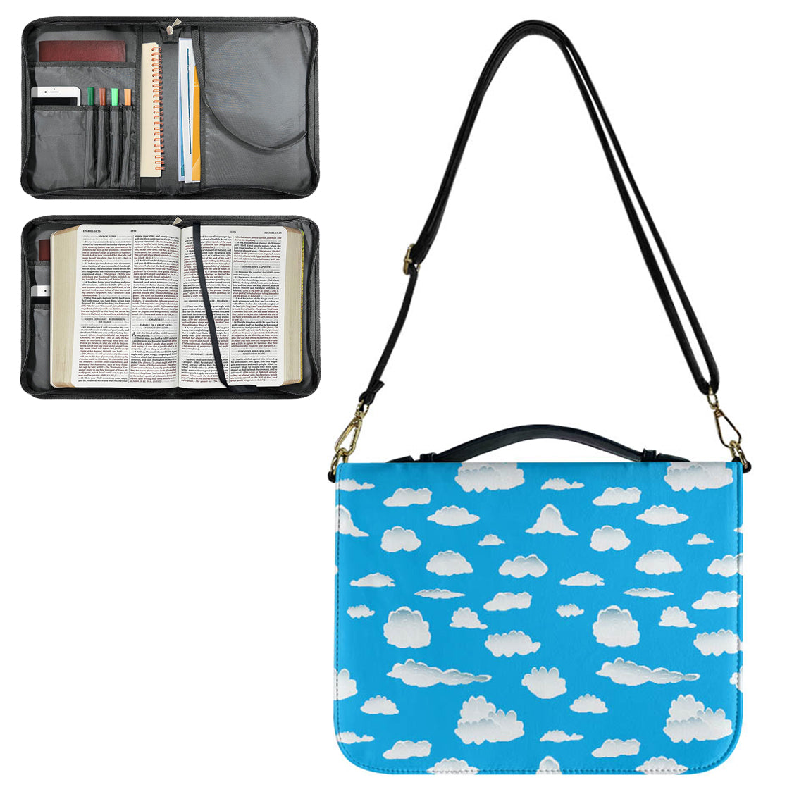 Amazing Clouds 2 Designed PU Accessories Bags Strap Style