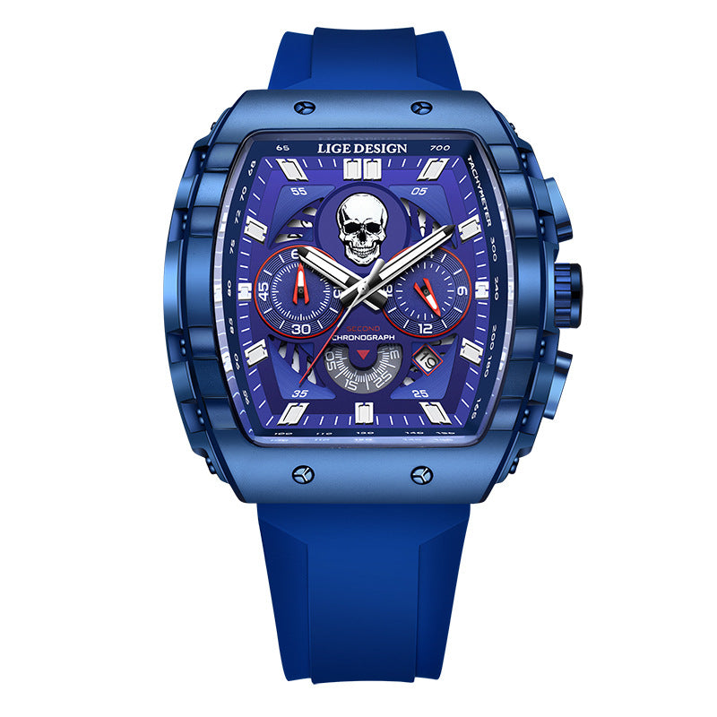 Waterproof Quartz Skeleton Skull Dial Sports Watches Watch