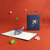 Thumbnail for Airplane Blue Paper Cuttings 3D greeting card