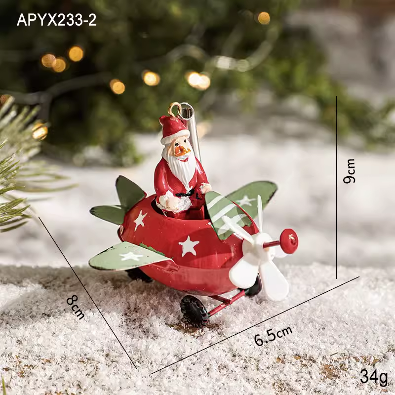 Flying Airplane Santa Claus  &Reindeer Claus  for Christmas Tree Didiseaon Ornaments