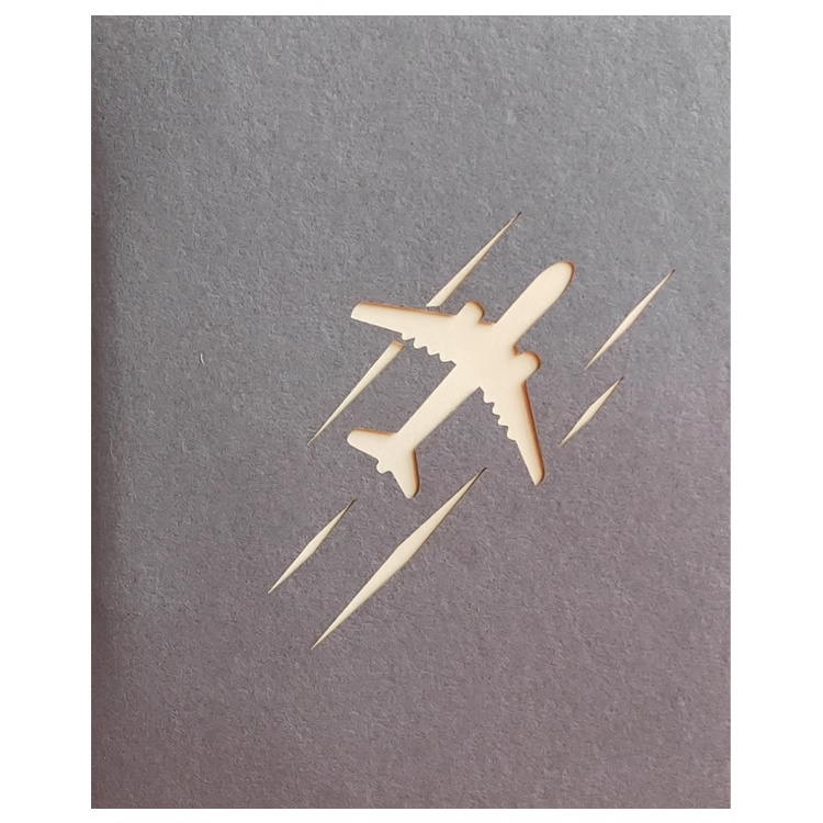 Airplane Grey Paper Cuttings 3D greeting card