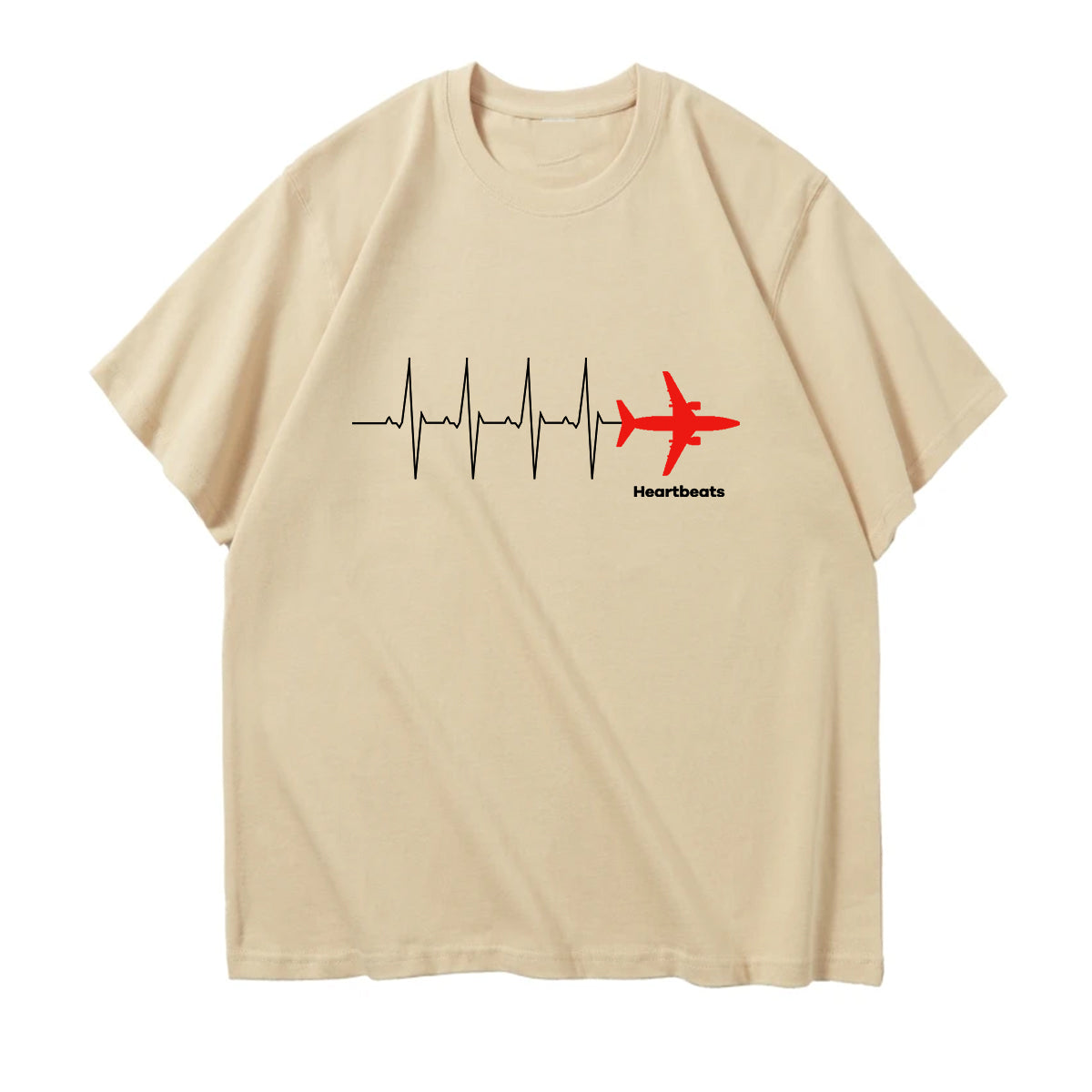 Aviation Heartbeats Designed Relax Fit T-Shirts