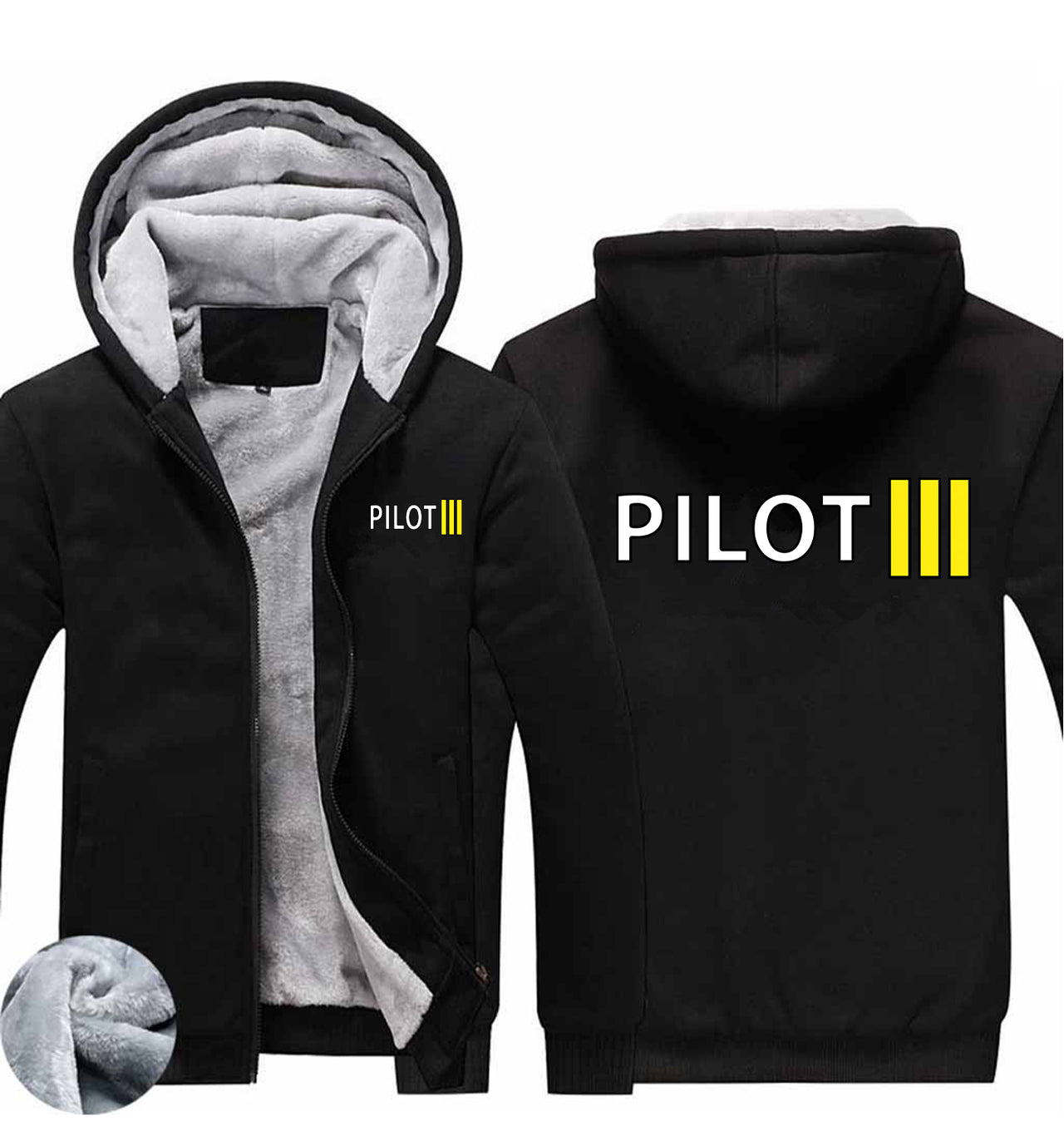 Pilot & Stripes (3 Lines) Designed Zipped Sweatshirts