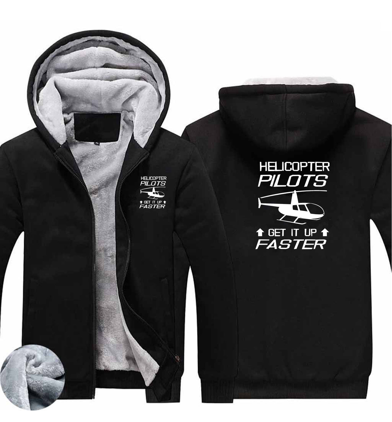 Helicopter Pilots Get It Up Faster Designed Zipped Sweatshirts